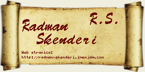 Radman Skenderi vizit kartica